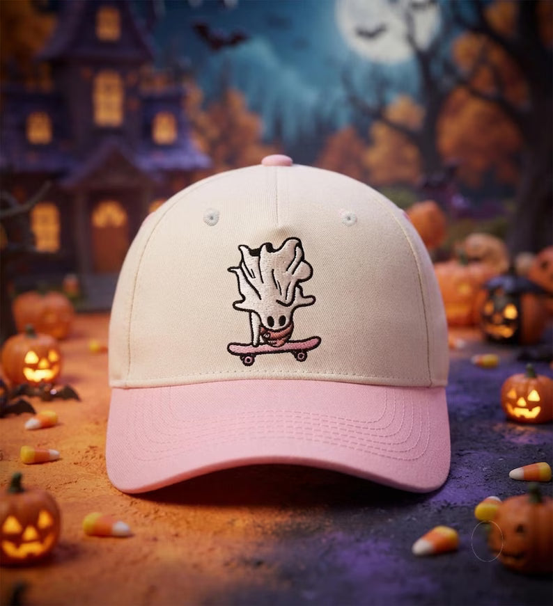 Custom Embroidered Skateboard Ghost Cap