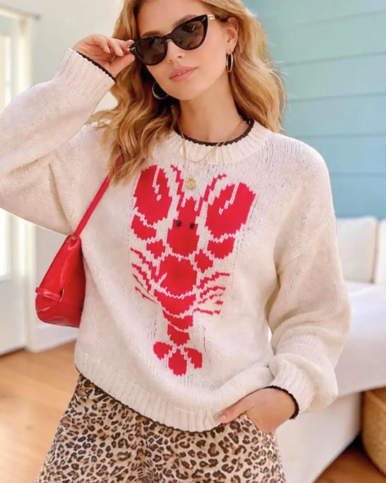 Lobster Chunky Ugly Sweater for Women