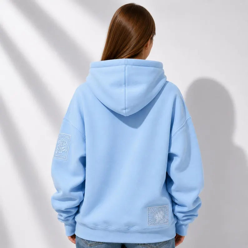"Sincerely Yours" Embroidered Oversized Hoodie