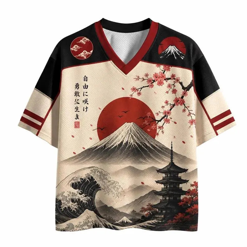 Japan Mount Fuji Cherry Blossom Soccer Jersey