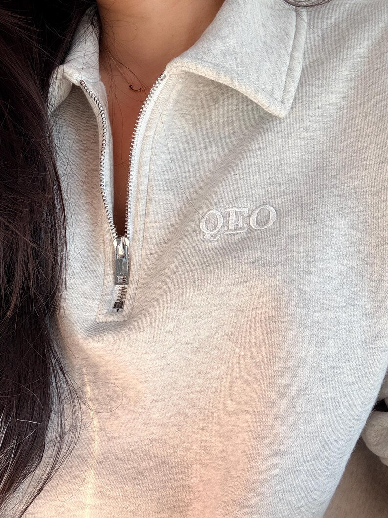 "I AM ENOUGH" QEO Quarter-Zip Sweater