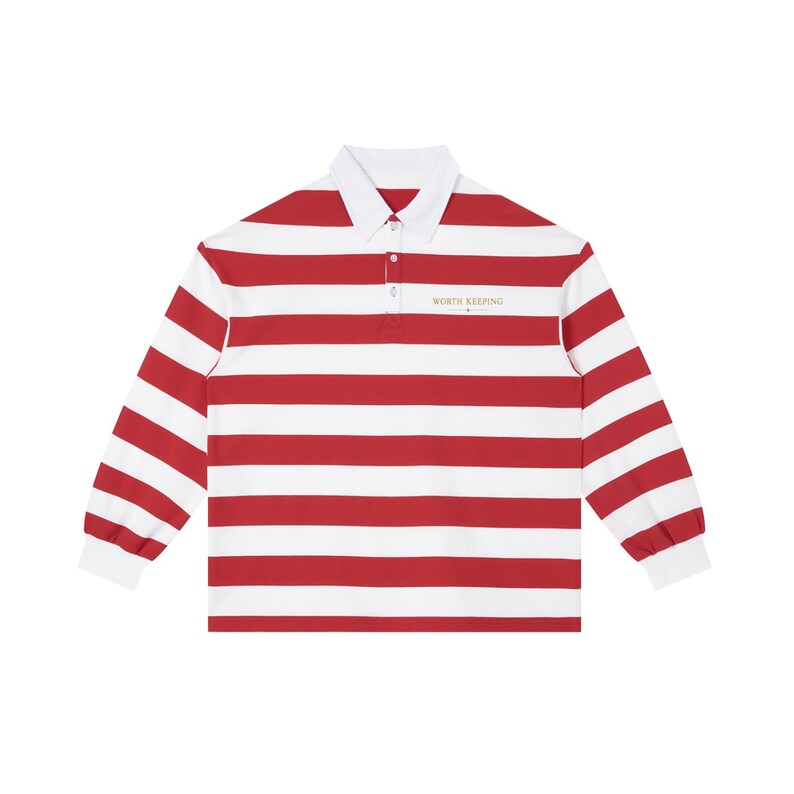 Striped Long Sleeve Polo Shirt