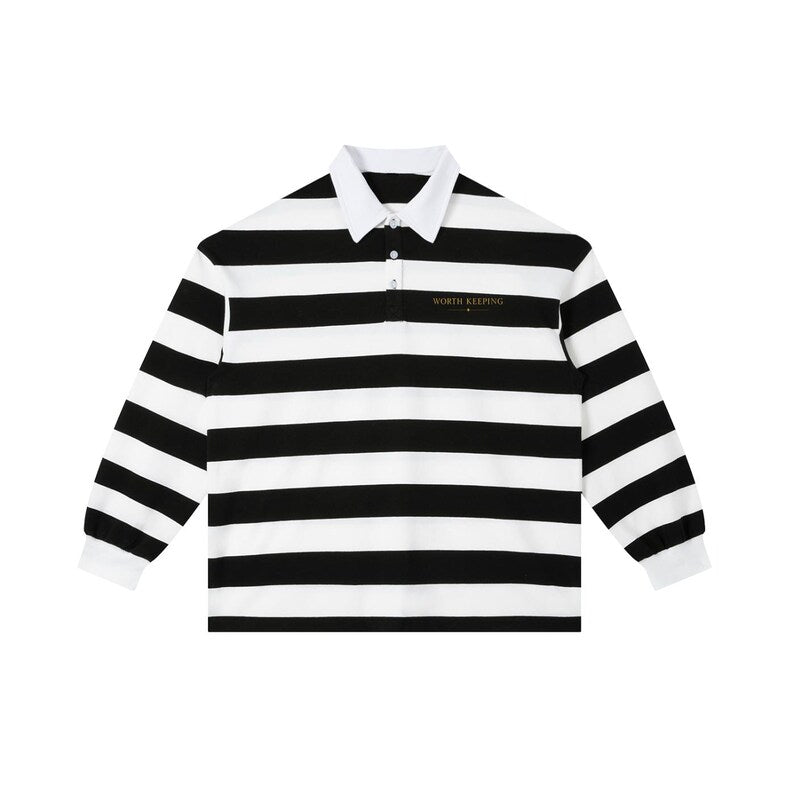 Striped Long Sleeve Polo Shirt