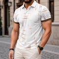 Men's Short Sleeve Streak Graphic Collar Polo Shirt