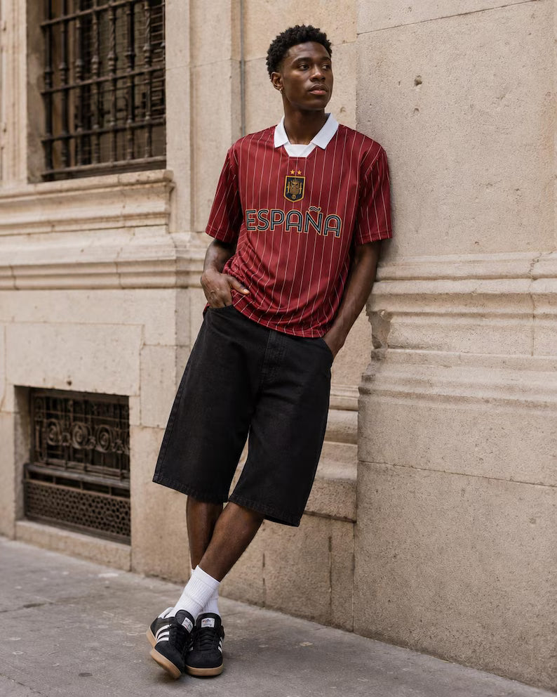 Spain Pinstripe Soccer Jersey