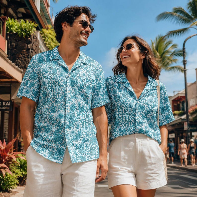 Hawaiian Shirt Funny Tropical Aloha: Pineapple Floral Button Up