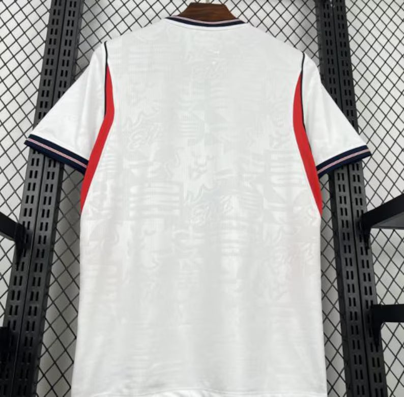 Custom Retro White Three Lions Soccer Jersey | Personalized Vintage Football Shirt