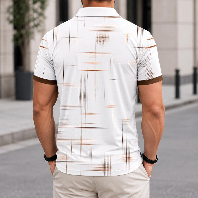Men's Short Sleeve Streak Graphic Collar Polo Shirt